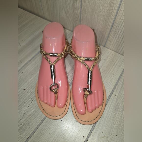Coach Opal Natural Snake Skin Print Sandals Strappy Size 7 Summer Vacation - Picture 2 of 8